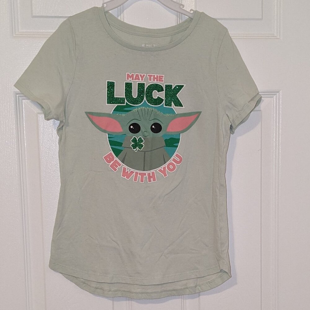 Star Wars baby Yoda St. Patty's child's tee size 14-16